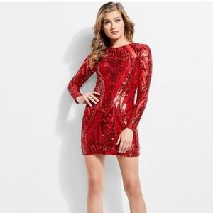 Sequins red dress Guess